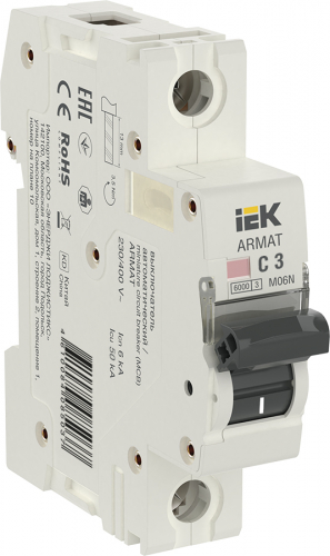Выключатель автоматический модульный 1п C 3А M06N ARMAT IEK AR-M06N-1-C003 в г. Санкт-Петербург 