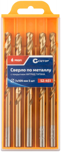 Сверло по металлу Cutop Profi с титановым покрытием, 7х109 мм (5 шт) в г. Санкт-Петербург  фото 3