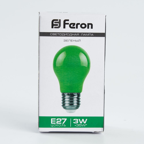 Лампа светодиодная Feron LB-375 E27 3W 230V зеленый 25922 в г. Санкт-Петербург  фото 2