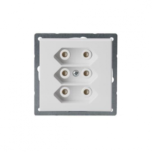 Розетка 3-м СП 3мод. EuroSocket 6А IP20 230В без заземл. бел. ABB 2TKA00000433 в г. Санкт-Петербург 