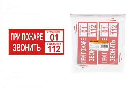 SQ0817-0070 Плакат "При пожаре звонить 01" 200х100мм TDM