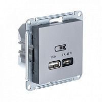 ATLASDESIGN USB РОЗЕТКА A + тип-C 45W высокоскор.заряд. QC, PD, механизм, СТАЛЬ в г. Санкт-Петербург 