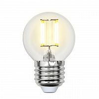 Лампа светодиодная филаментная Uniel E27 6W 4000K прозрачная LED-G45-6W/NW/E27/CL GLA01TR UL-00002208 в г. Санкт-Петербург 