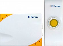 Звонок дверной беспроводной Feron Е-369  Электрический 35 мелодий белый желтый с питанием от батареек 23676 в г. Санкт-Петербург 