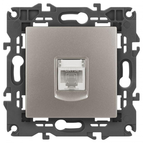 Б0065764 Розетка компьютерная Elegance 14-3107-16 RJ45 титан Эра 