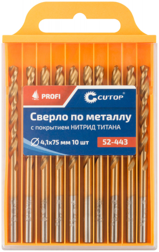 Сверло по металлу Cutop Profi с титановым покрытием, 4.1х75 мм (10 шт) в г. Санкт-Петербург  фото 3