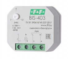 EA01.005.004 Реле импульсное BIS-403 (230В 8А 1Z с лестничным автоматом в монтаж. коробку d60мм) F&F 
