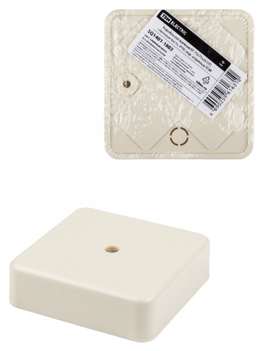 SQ1401-1803 Коробка распаячная КР 75х75х20 ОП, сл. кость, IP40, инд. штрихкод TDM