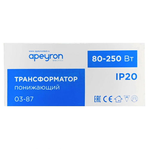 Трансформатор Apeyron AC 12V 80-250W IP20 03-87 в г. Санкт-Петербург  фото 3