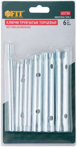 63736 Набор ключей трубчатых 6шт ( 8-17мм ) FIT  фото 3