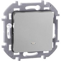 673662 Переключатель 1-кл. Inspiria 10А IP20 250В 10AX с подсветкой/индикацией механизм алюм. IEK 
