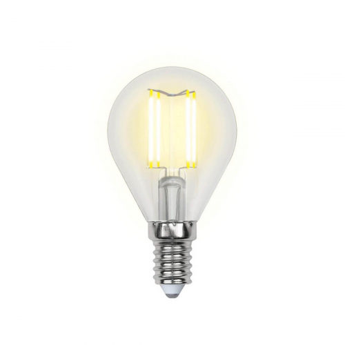 Лампа светодиодная филаментная Uniel E14 6W 3000K прозрачная LED-G45-6W/WW/E14/CL UL-00000197 в г. Санкт-Петербург 