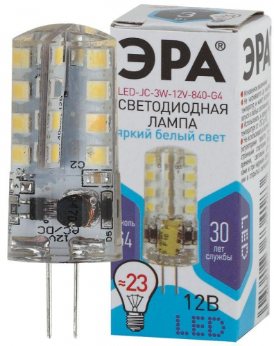 Лампа светодиодная LED-JC-3W-12V-840-G4 240лм ЭРА Б0033194 в г. Санкт-Петербург 