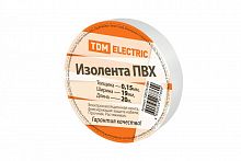 SQ0526-0001 Изолента ПВХ 0.15х19мм Белая 20м TDM