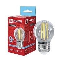 4690612067049 Лампа светодиодная LED-ШАР-deco 9Вт шар прозрачная 6500К E27 1040лм 230В IN HOME 
