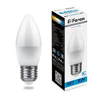 Лампа светодиодная Feron LB-570 Свеча E27 9W 6400K 25938 в г. Санкт-Петербург 