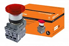 SQ0747-0034 Кнопка грибовидная МРМ1-11R(LED) в сборе d40мм/24B 1з+1р красная TDM