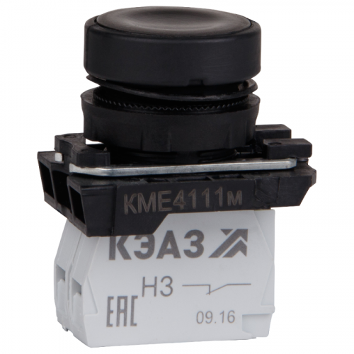 Кнопка КМЕ4122м-черный-2но+2нз-цилиндр-IP40 КЭАЗ 274329 в г. Санкт-Петербург 