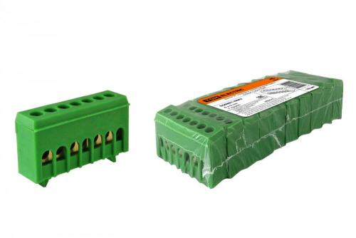SQ0801-0082 Шина "N" нулевая в изоляторе на DIN-рейку 6х9мм 7 групп TDM