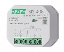 EA01.005.008 Реле импульсное BIS-408 16А 1NO IP20 100-265В AC установка в монтажную коробку d60мм F&F 