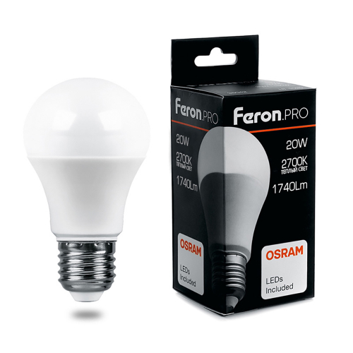 Лампа светодиодная LED 20вт Е27 теплый Feron.PRO в г. Санкт-Петербург 