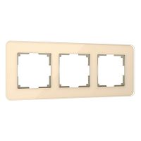 4690389180781 Рамка из стекла на 3 поста Elite айвори W0032443