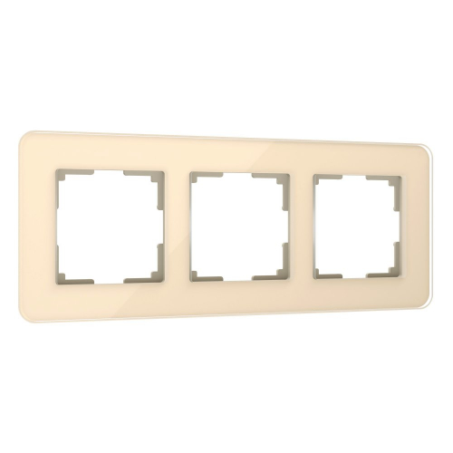 4690389180781 Рамка из стекла на 3 поста Elite айвори W0032443
