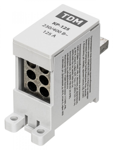SQ0823-0117 Клемма распределительная на DIN-рейку КР-125 1П 125А (6х16мм²) TDM