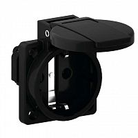 71101 Розетка встраиваемая Schuko 16А 3п 250В IP54 Quick Connect черн. Bals 