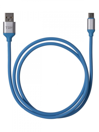 SQ1810-0317 Дата-кабель, ДК 17, USB - USB Type-C, 1 м, силиконовая оплетка, голубой, TDM
