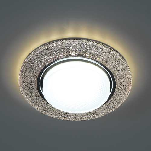 Светильник встраиваемый с белой LED подсветкой Feron CD4046 потолочный GX53 без лампы, прозрачный, хром 41908 в г. Санкт-Петербург  фото 4