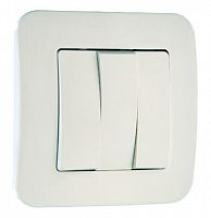 55091 Выключатель 3-кл. СП Lillium N 10А IP20 бел. Makel 