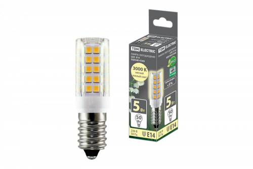 SQ0340-0340 Лампа светодиодная Е14-5 Вт-230 В-3000 К, SMD, 16х54 мм TDM
