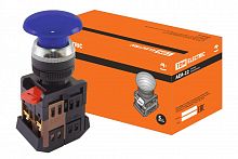 SQ0704-0017 Кнопка AEА-22 "Грибок" синий d22мм 1з+1р TDM