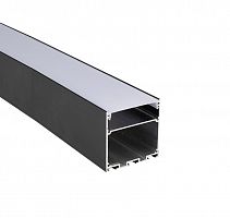 5058897 Профиль накладной PAL 5050-BLACK L2000 в комплекте: 2 глухих заглушки; рассеив. матов.; 4 клипсы крепежных; 2 подвеса по 1м Pro JazzWay 