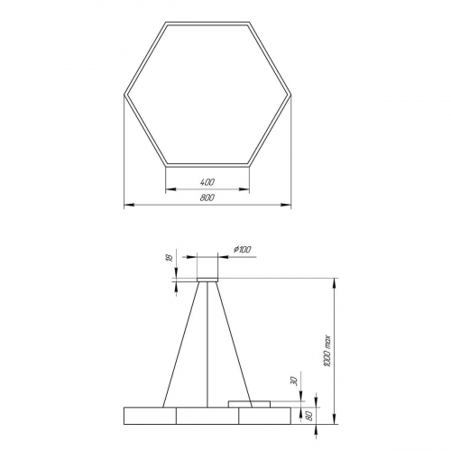 Подвесной светодиодный cветильник Geometria ЭРА Hexagon SPO-122-B-40K-066 66Вт 4000К черный Б0050553 в г. Санкт-Петербург  фото 2