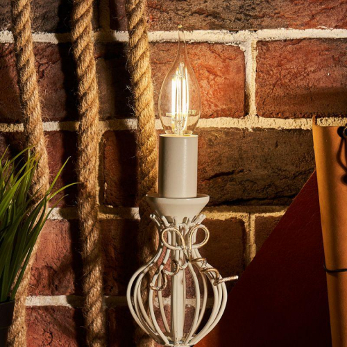 Лампа светодиодная филаментная 7.5Вт CN37 свеча на ветру прозрачная 4000К нейтр. бел. E14 600лм Rexant 604-102 в г. Санкт-Петербург  фото 4