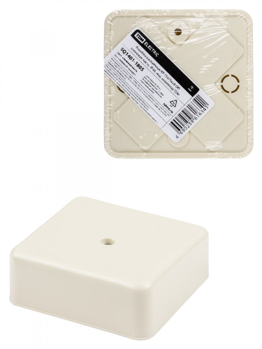 SQ1401-1805 Коробка распаячная КР 75х75х28 ОП, сл. кость, IP40, инд. штрихкод TDM