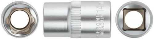 62044 Головка шестигранная CrV 1/2дюйм 14мм FIT 