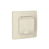BLNRS441112 Розетка 1-м СП Blanca 16А IP44 250В с заземл. защ. шторки с крышкой молочн. SE 