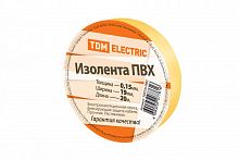 SQ0526-0002 Изолента ПВХ 0.15х19мм Желтая 20м TDM