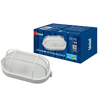 UL-00006774 Светильник UWL-O02 100W/E27 IP54 White Овал 100Вт E27 IP54 промышленный накладной влагозащ. рассеив. призма решетка под лампу E27 Uniel 