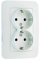 55082 Розетка 2-м СП Lillium N 10А с заземл. бел. Makel 