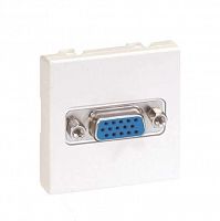K100B-9 Плата 2-м с разъемом VGA "мама" 15контакт. 45х45мм Simon Connect бел. 