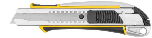 Нож технический 18 мм усиленный прорезиненный, 2-х сторонняя автофиксация, металл. корпус, Профи в г. Санкт-Петербург  фото 6
