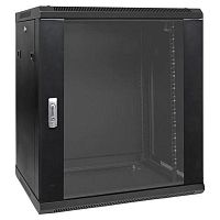 TRP-WLL-1264-40B Шкаф настенный 19дюйм TERACOM PRO 12U 600х450мм дверь стеклянная с замком-ручкой черн. EKF 