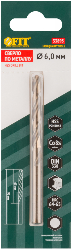 Сверла по металлу HSS с добавкой кобальта 8% Профи ( М42 ) в блистере  6.0х93 мм ( 1 шт.) в г. Санкт-Петербург  фото 3