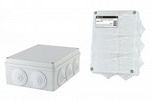 SQ1401-1243 Распаячная коробка ОП 190х140х70мм, крышка, IP44, 10 гермовводов, инд. штрихкод, TDM