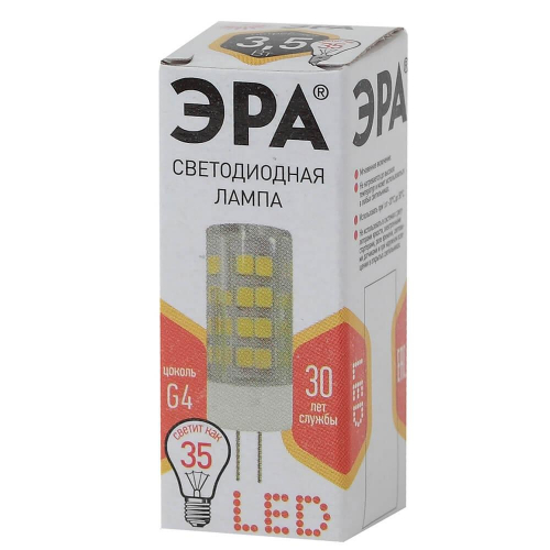 Лампа светодиодная ЭРА G4 3.5W 2700K прозрачная LED JC-3.5W-220V-CER-827-G4 Б0027855 в г. Санкт-Петербург  фото 3