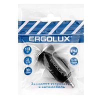 15105 Адаптер автомобильный ELX-CA01P-C02 ПРОМО 1USB 12В 5В/2А LED пакет черн. ERGOLUX 